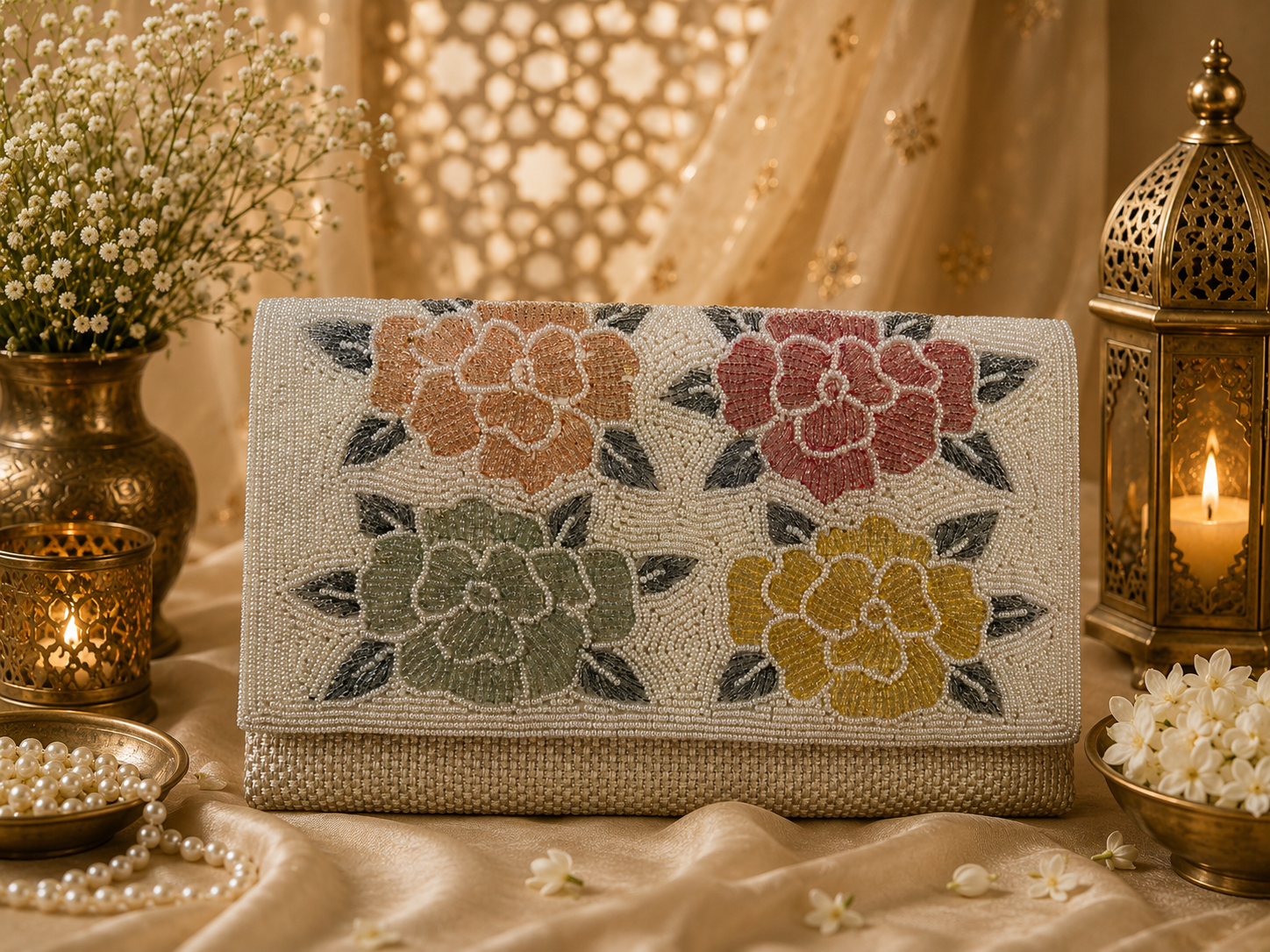 Handcrafted Beaded Clutch Purse