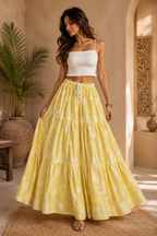 Sunlit Jasmine Tiered Skirt