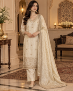 Ivory Grace Embroidered Three-Piece Suit