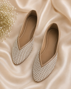 Champagne Pearl Luxe Punjabi Jutti