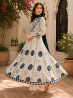 Midnight Bloom Anarkali Set