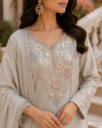 Sage Blossom Embroidered Palazzo Set
