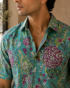 Botanical Bloom Cotton Short Sleeve Shirt