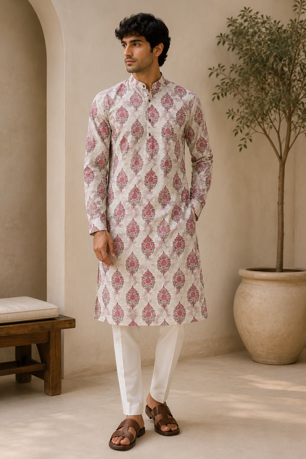 Blush Bloom Cotton Kurta