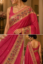 Rosé Garden Banarasi Saree