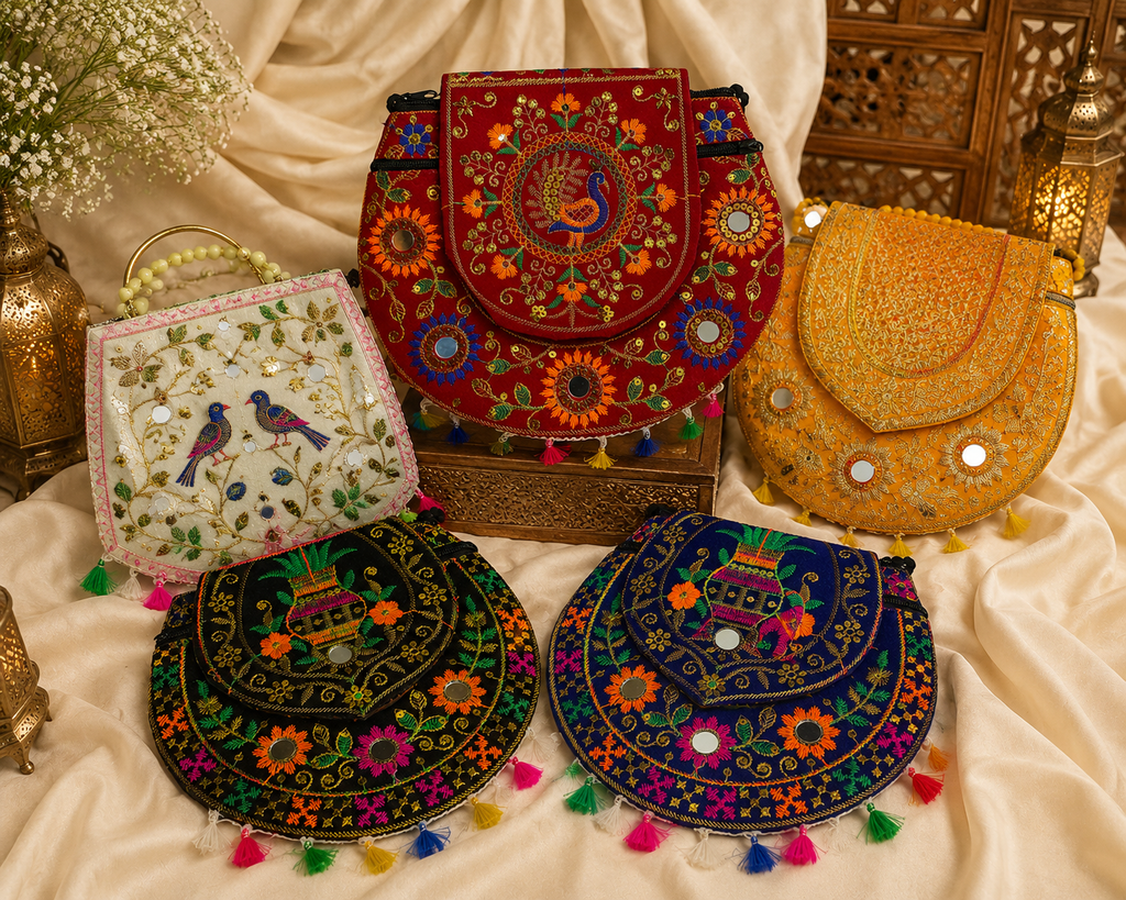 Royal Peacock Embroidered Handbag