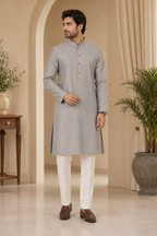 Silver Mist Embroidered Kurta