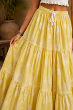 Sunlit Jasmine Tiered Skirt