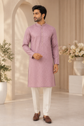 Lavender Royale Jacquard Kurta