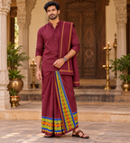 Maroon Men’s Dhoti