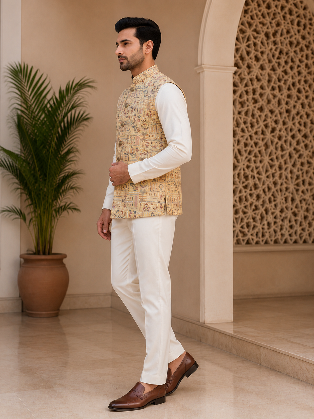 Artisan Heritage Embroidered Nehru Jacket