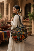 Midnight Mosaic Tassel Tote