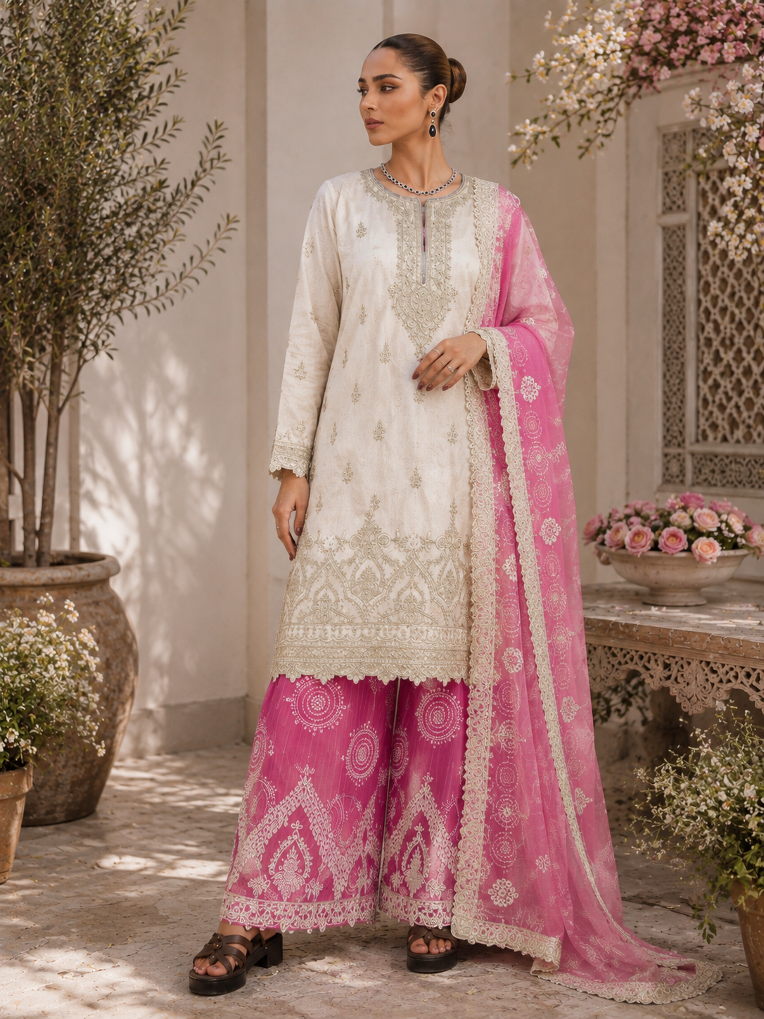 Elegant Embroidered Suit Set