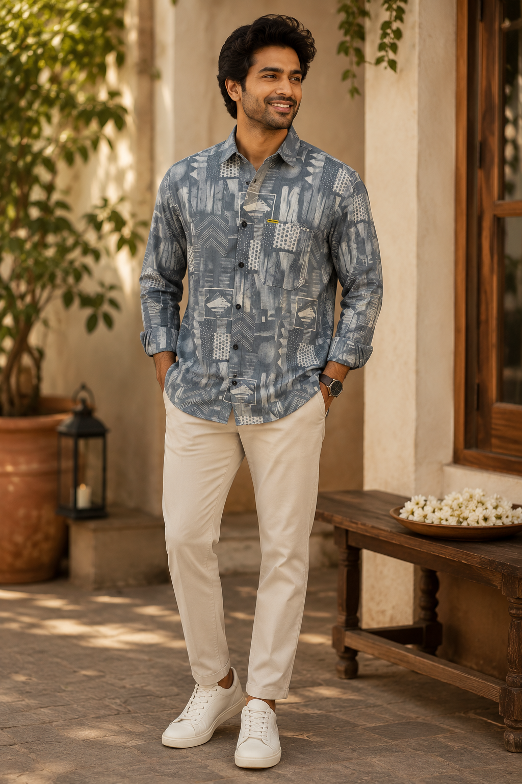 Urban Mosaic Men's Casual Shirt