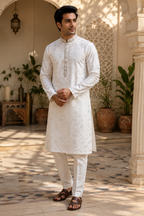 Ivory Heritage Embroidered Kurta