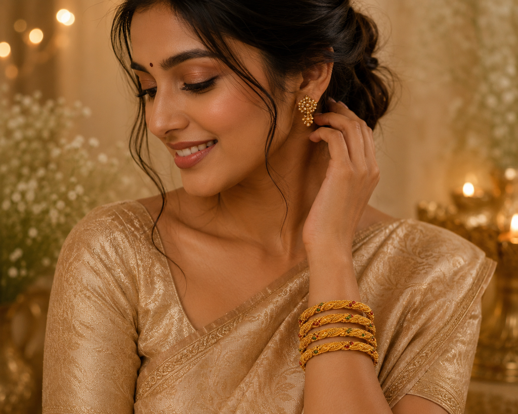 Heritage Gold Twist Bangles Set