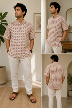 Radhe Print Cotton Kurta for Men