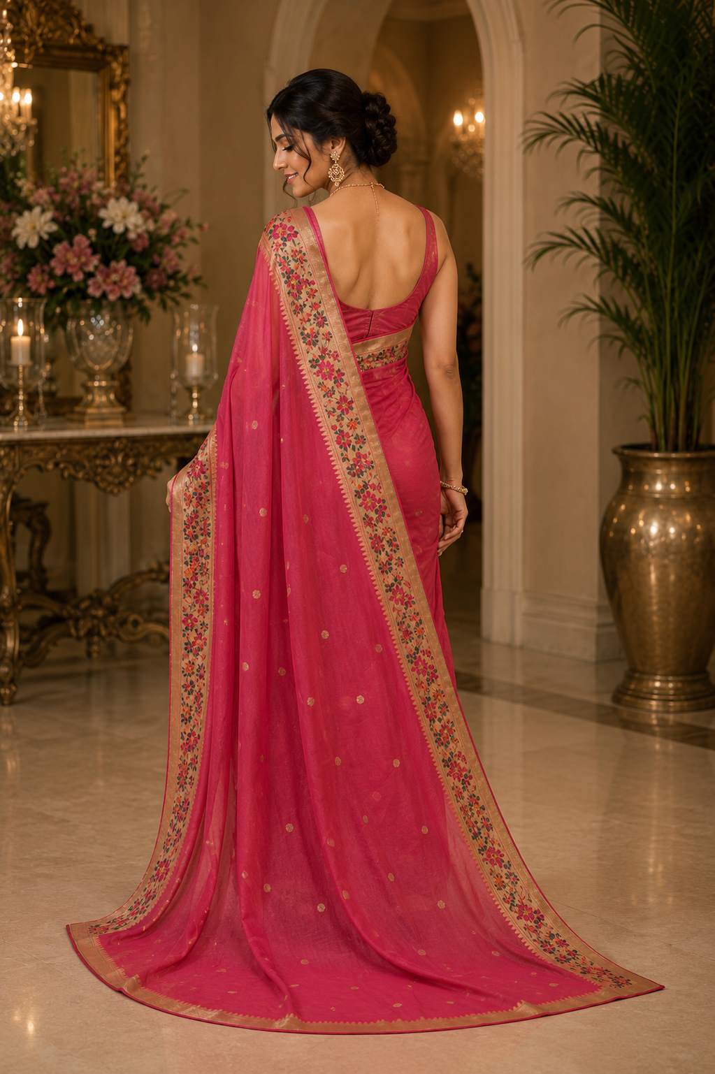 Rosé Garden Banarasi Saree