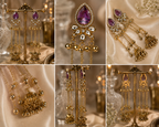 Royal Amethyst Cascade Jhumka Earrings