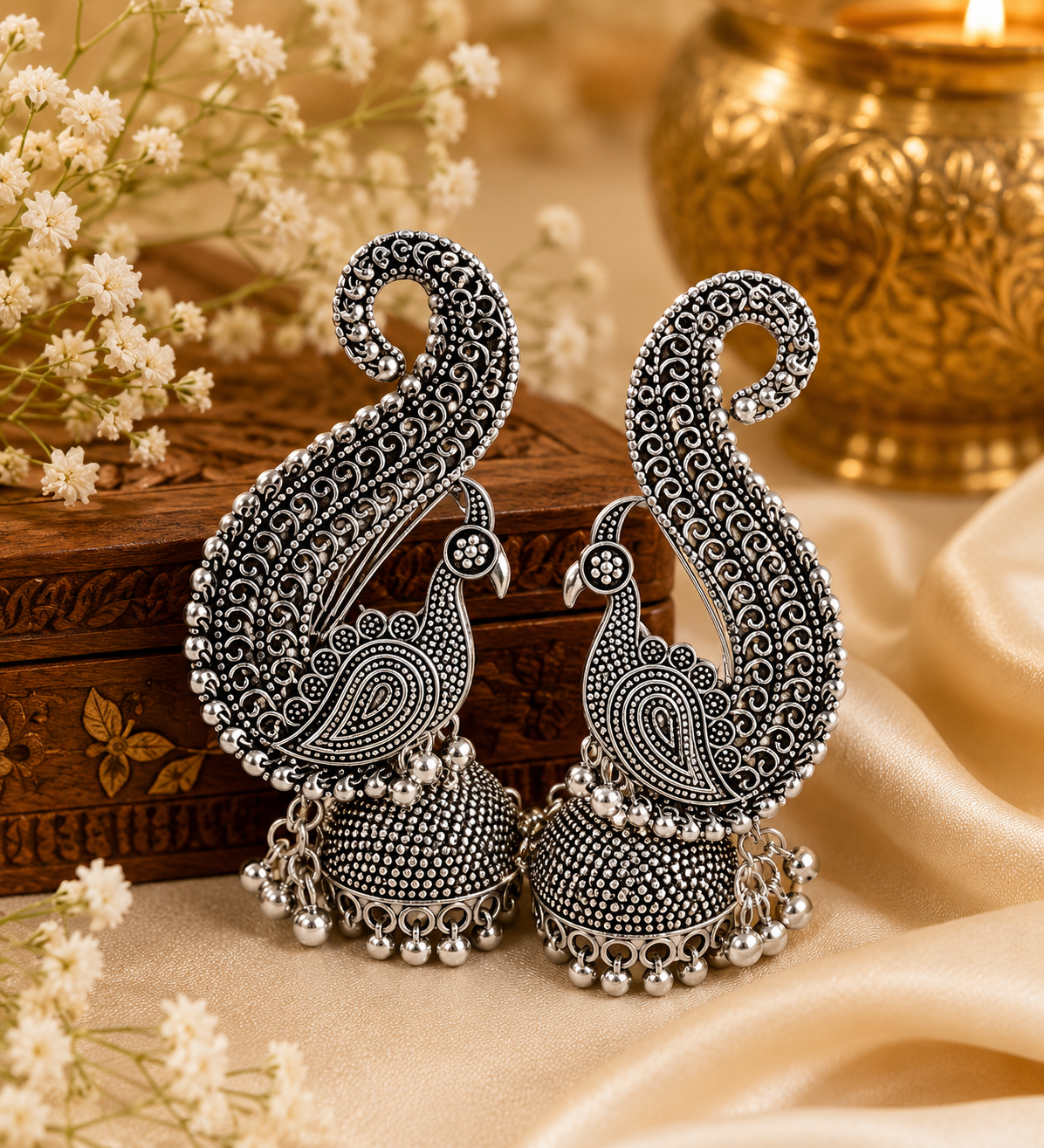 Mayura Paisley Jhumka Earrings