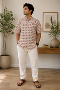 Radhe Print Cotton Kurta for Men