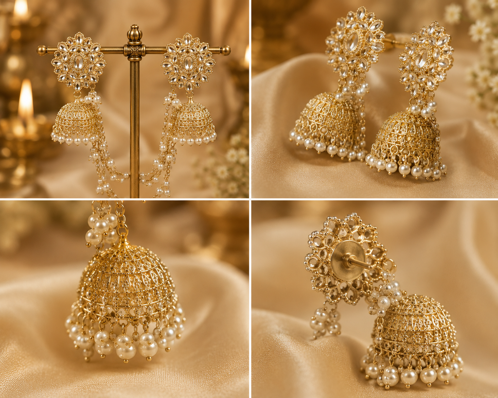 Pearl Jhumka Earrings