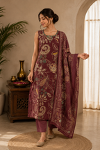 Mulberry Paisley Embroidered Set