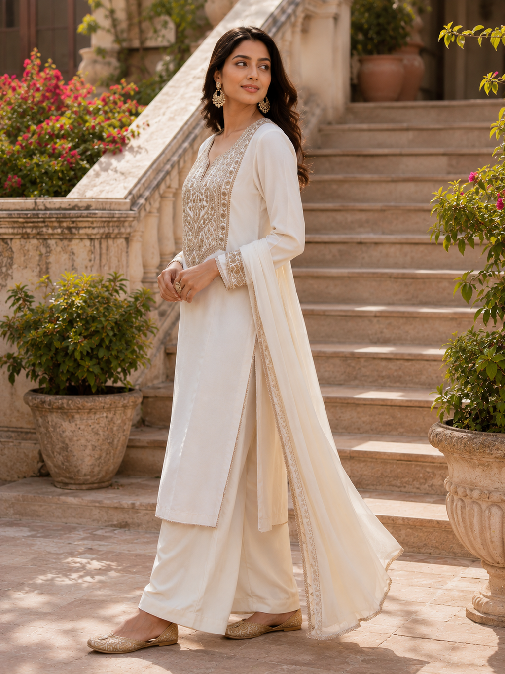 Ivory Noor Embroidered Salwar Set