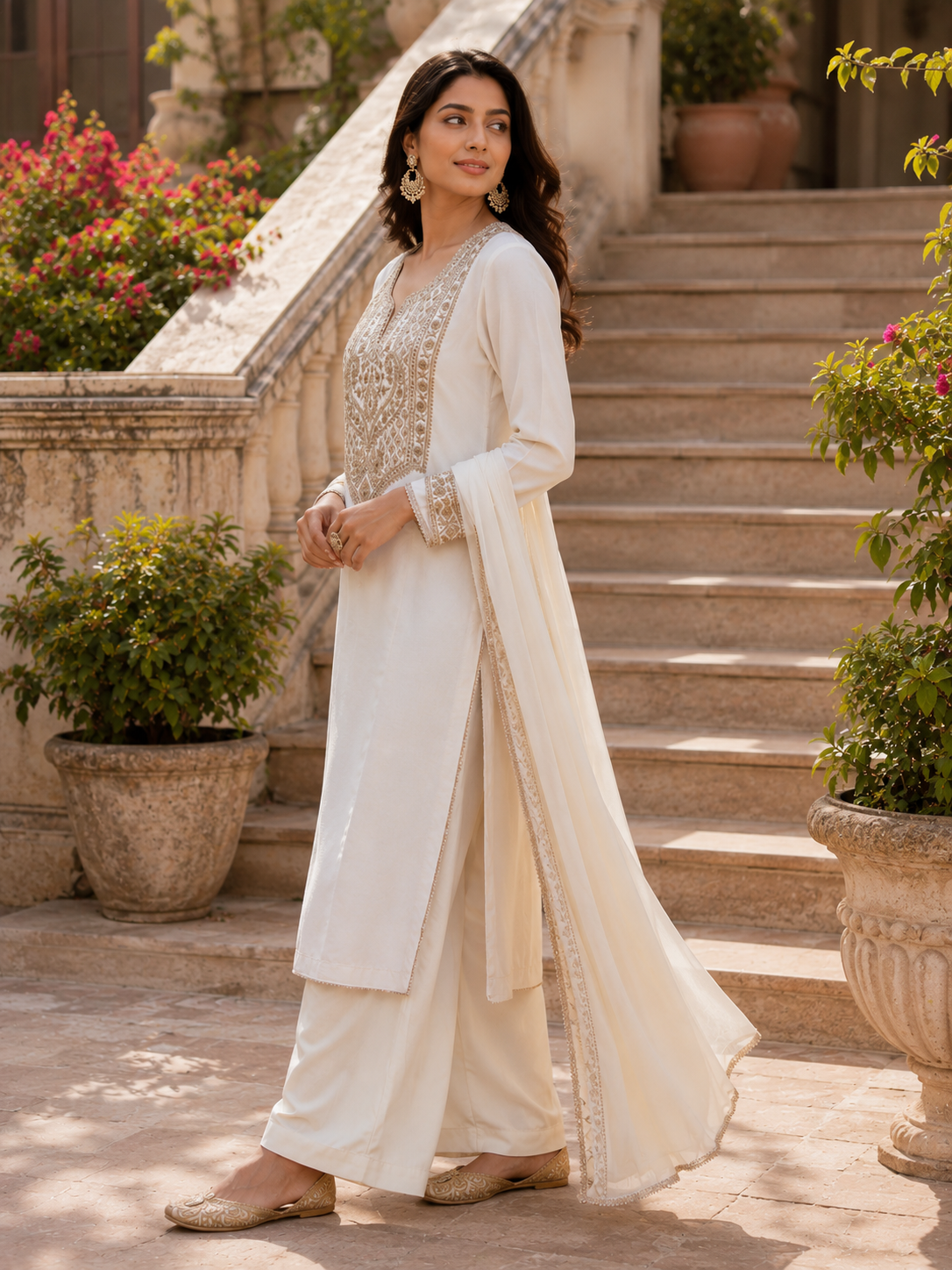 Ivory Noor Embroidered Salwar Set