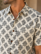 Monochrome Print Cotton Shirt