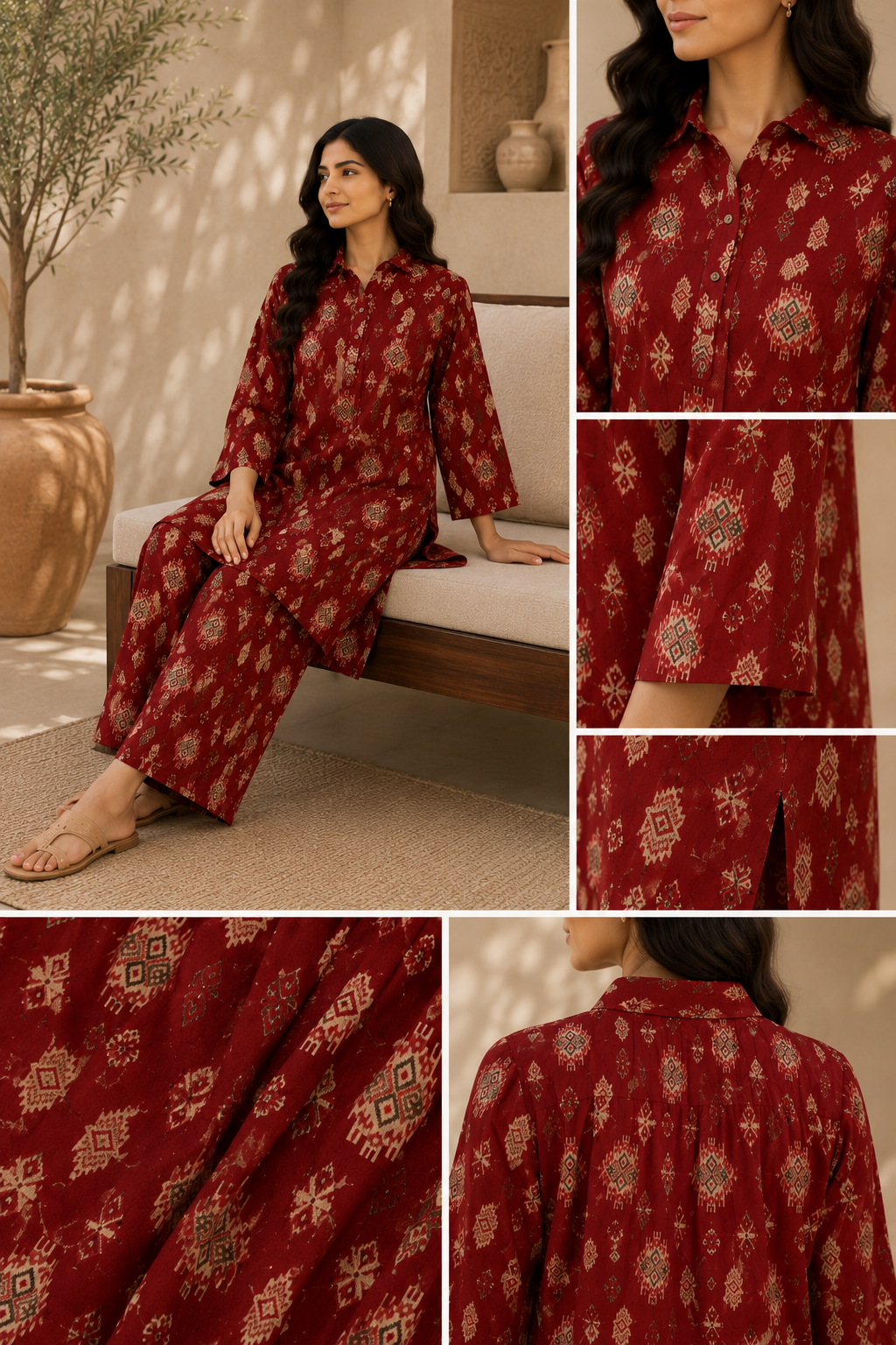 Printed Cotton Kurta & Pant Set