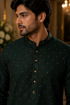 Emerald Noir Embroidered Kurta Set