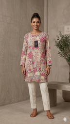 Women’s Floral Printed Kurti Top – Soft & Elegant Everyday Wear