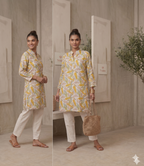 Elegant Leaf Print Kurti