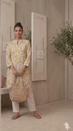 Elegant Leaf Print Kurti