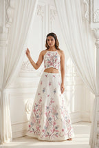 Ivory Meadow Floral Cami Lehenga Set