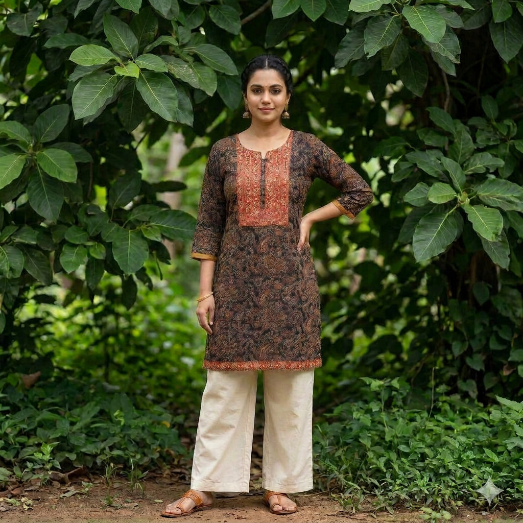 Premium Paisley Embroidered Kurti