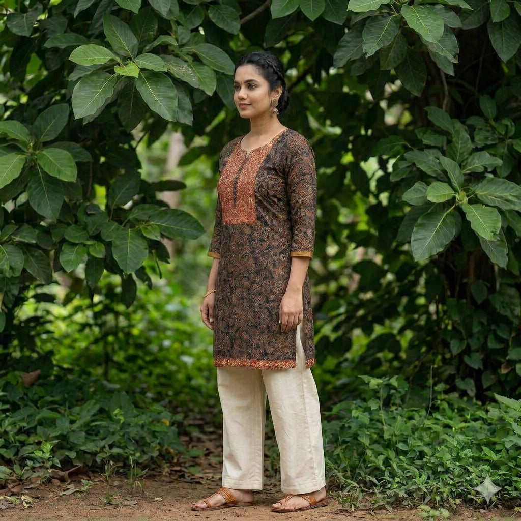 Premium Paisley Embroidered Kurti