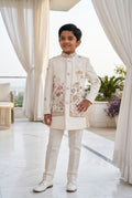 Royal Ivory Floral Sherwani Set for Boys
