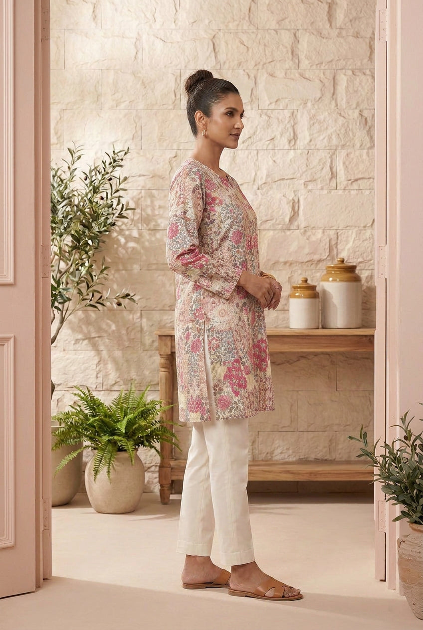 Women’s Floral Printed Kurti Top – Soft & Elegant Everyday Wear