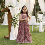 Mini Heritage Embroidered Lehenga Set – Dusty Rose