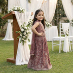 Mini Heritage Embroidered Lehenga Set – Dusty Rose